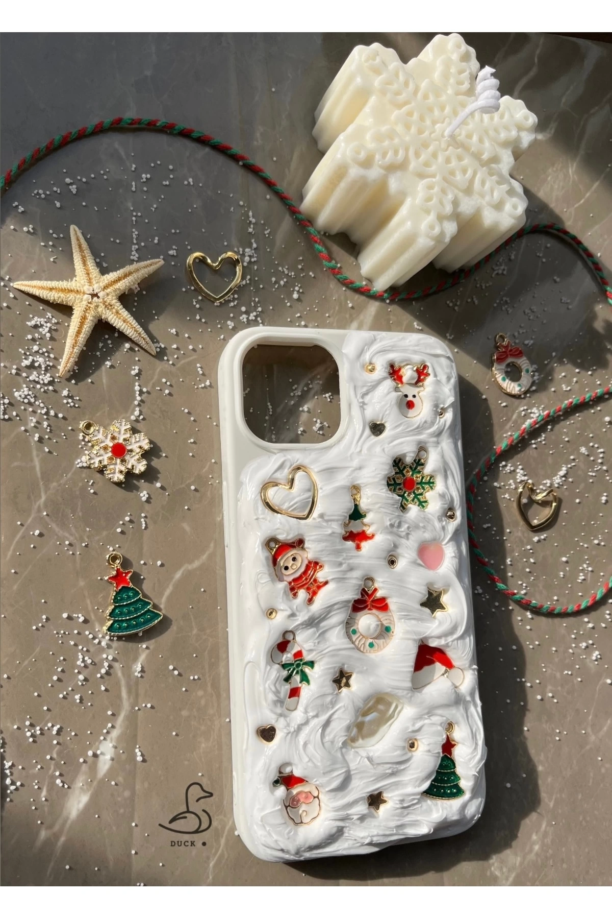 Iphone 13 - 14 Uyumlu Kış Konsept El Yapımı Telefon Kılıfı