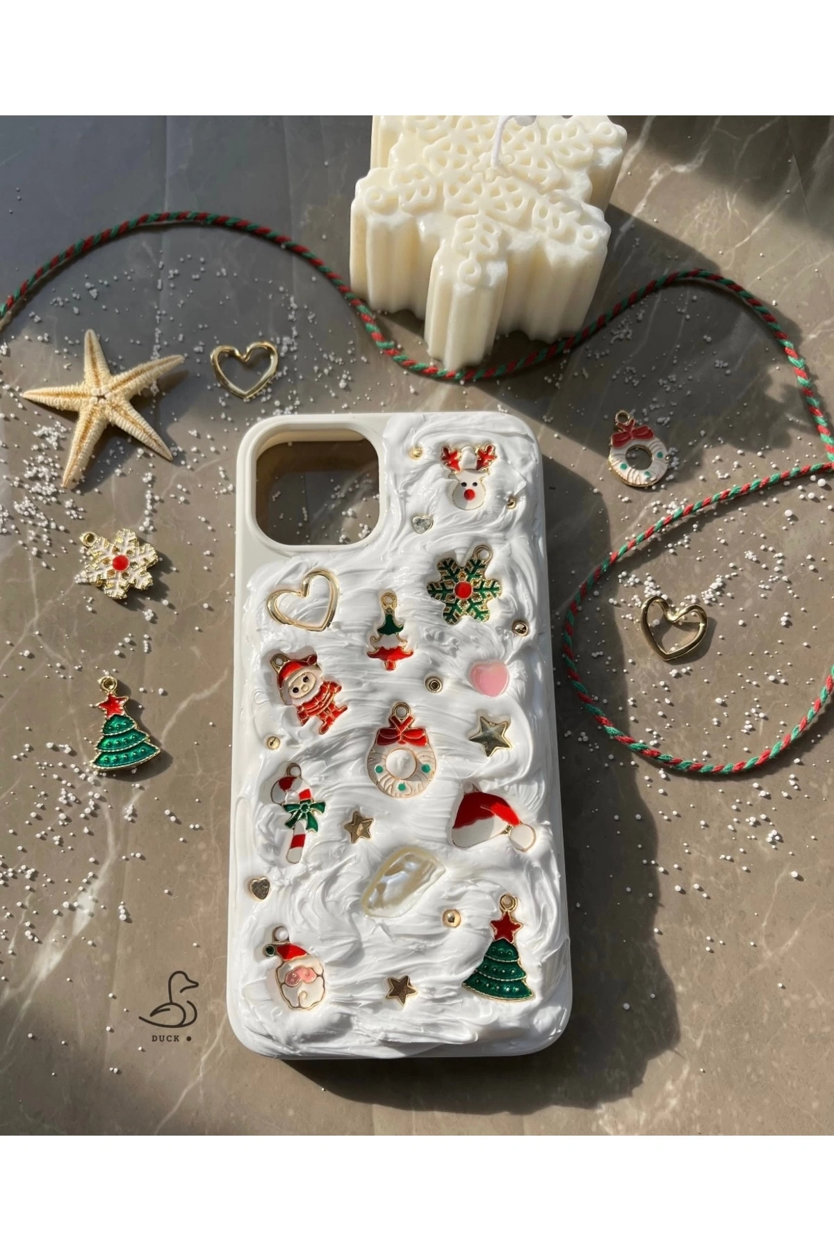 Iphone 15 Uyumlu Kış Konsept El Yapımı Telefon Kılıfı