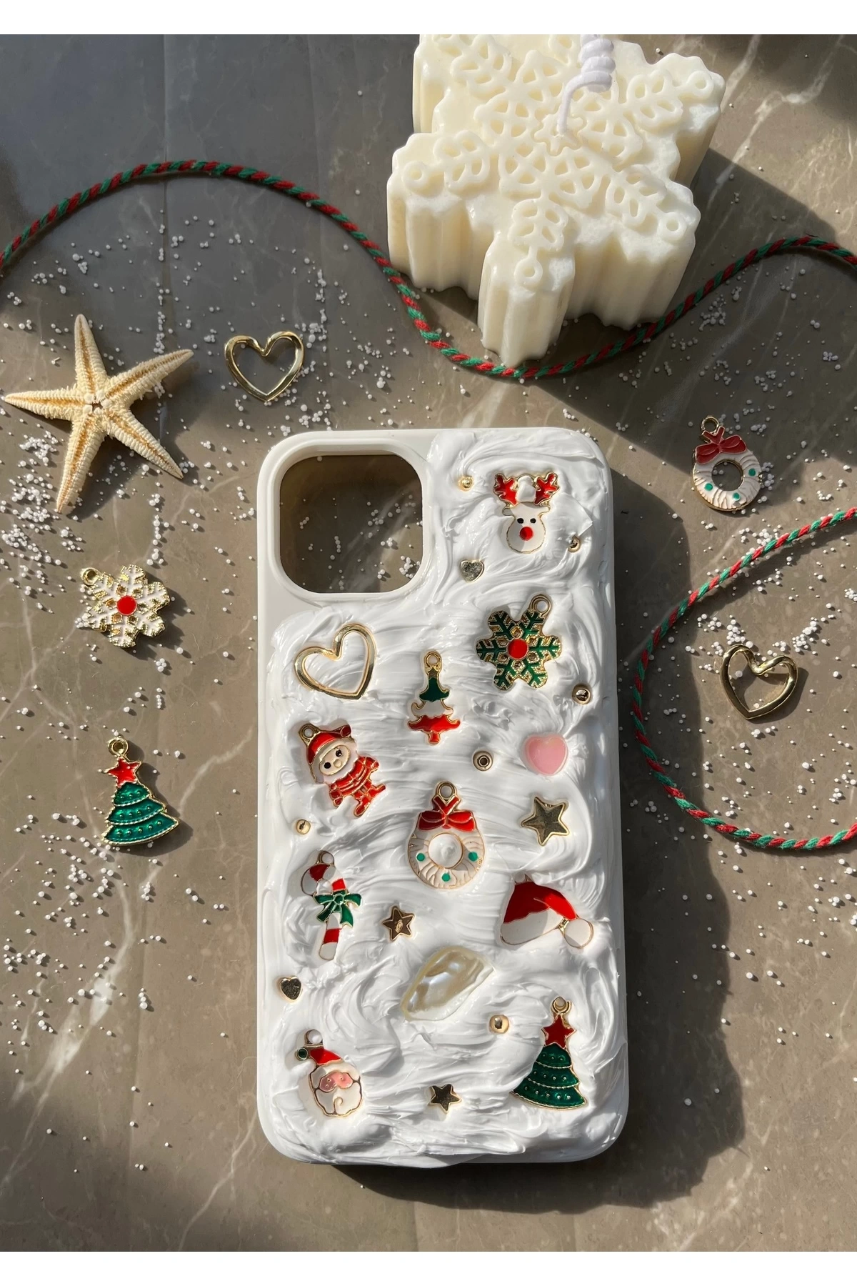 Iphone 15 Uyumlu Kış Konsept El Yapımı Telefon Kılıfı