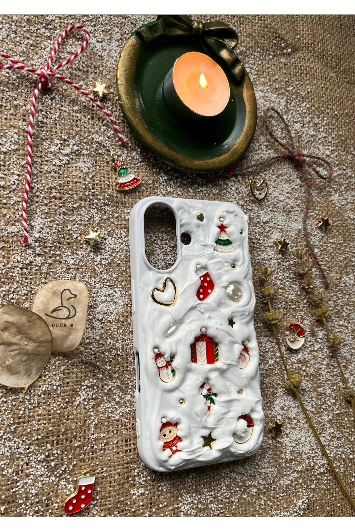 Iphone 16 Uyumlu Kış Konsept El Yapımı Telefon Kılıfı