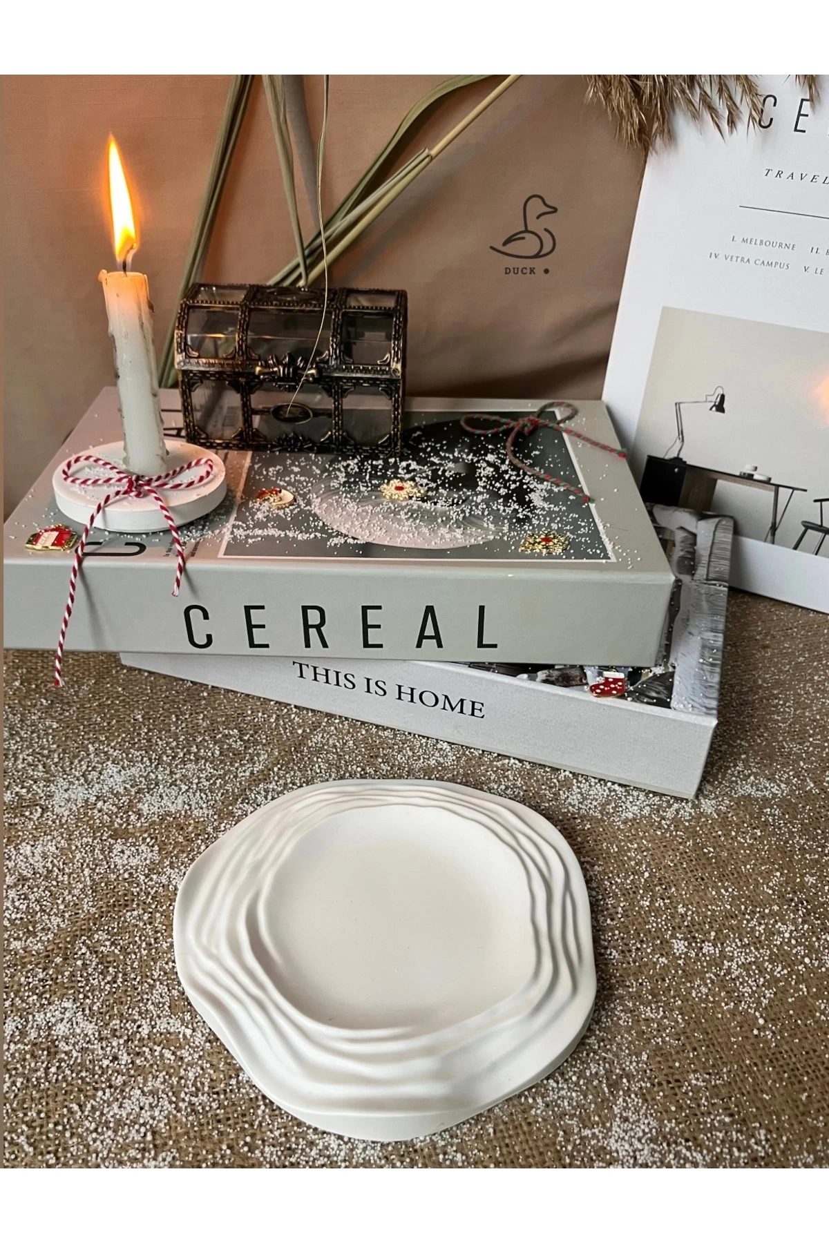 Su dalgası asimetrik dekorarif tabak 16-16cm