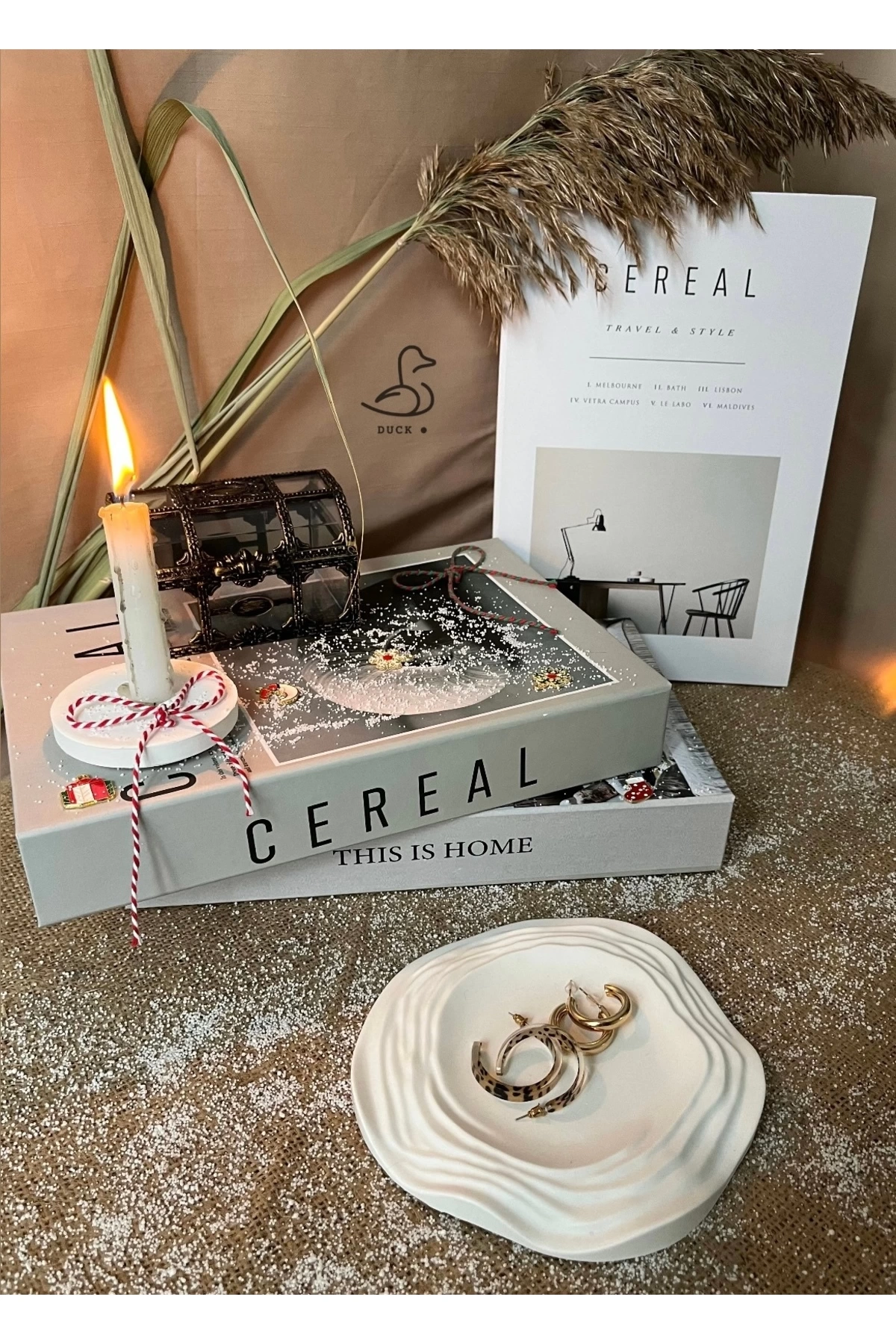 Su dalgası asimetrik dekorarif tabak 16-16cm