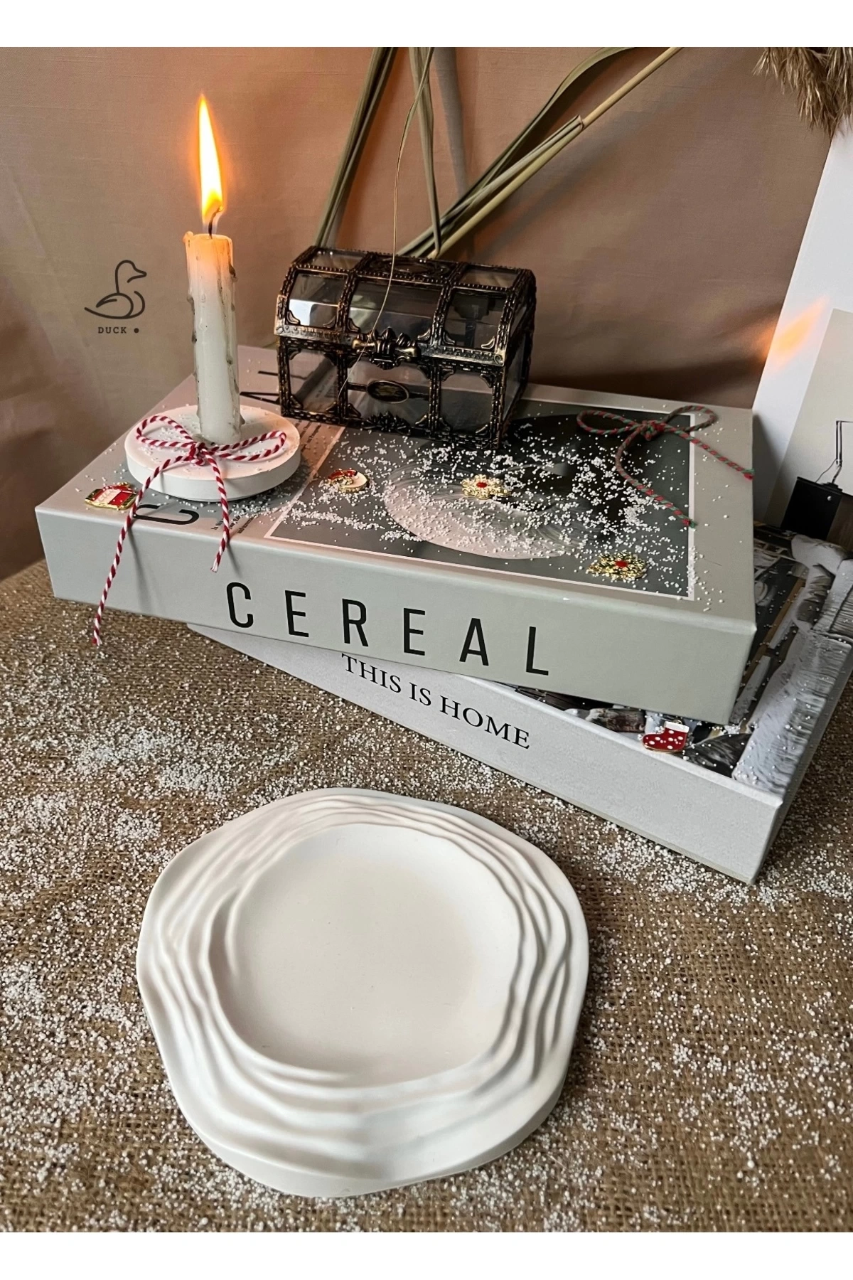 Su dalgası asimetrik dekorarif tabak 16-16cm