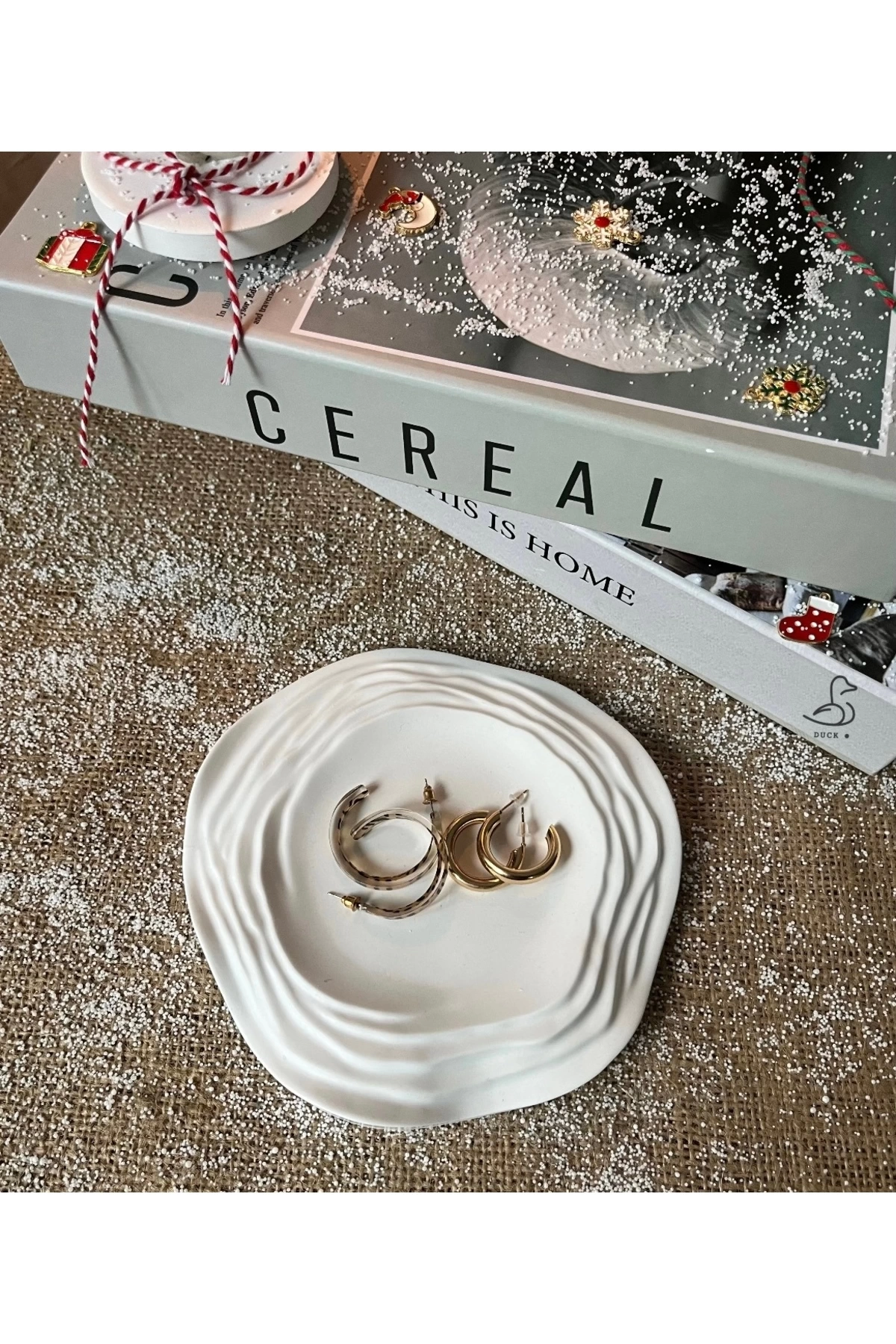 Su dalgası asimetrik dekorarif tabak 16-16cm