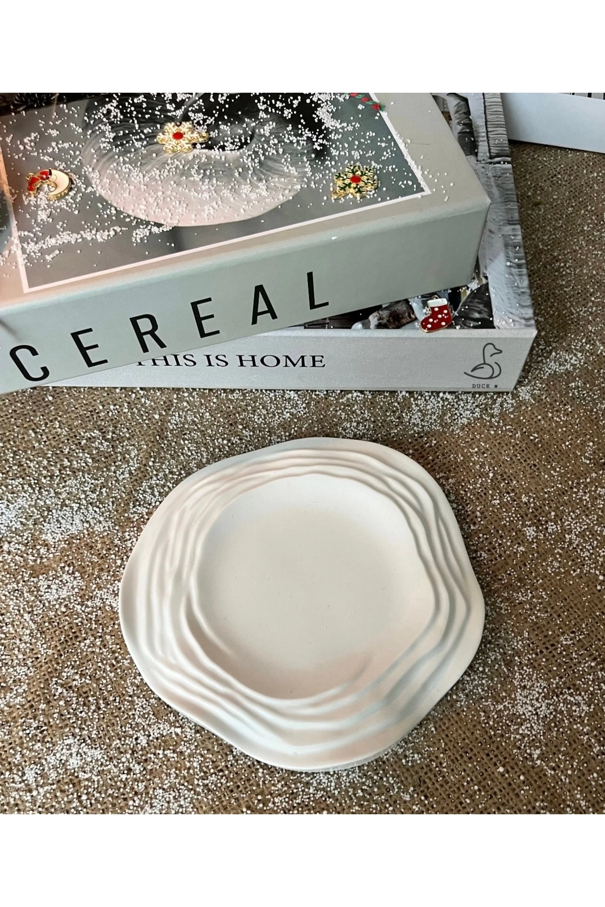 Su dalgası asimetrik dekorarif tabak 16-16cm