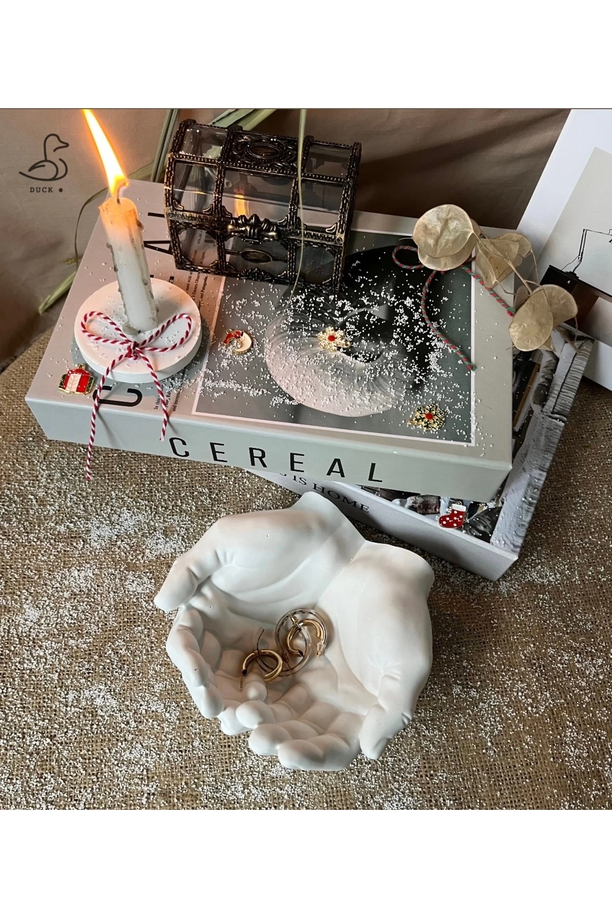 El avuç heykeli takı depolama/saklama