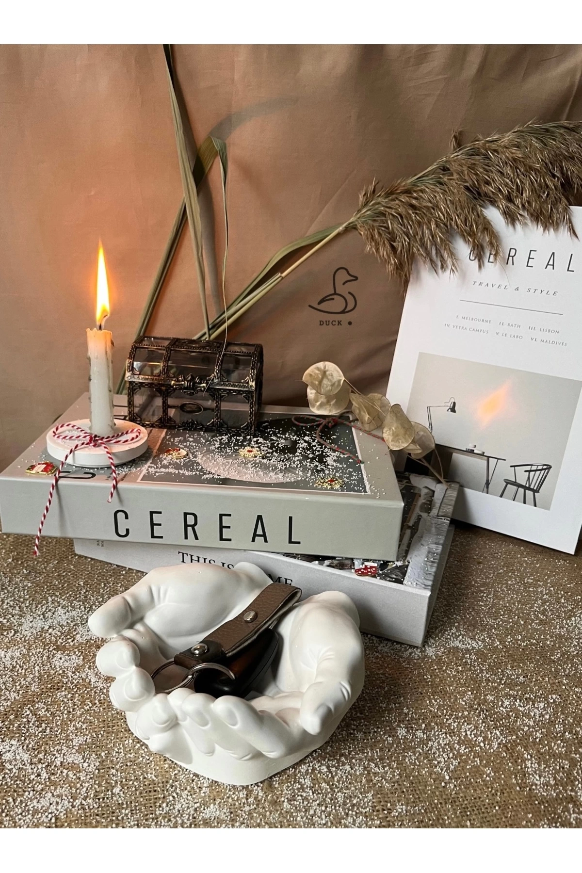 El avuç heykeli takı depolama/saklama