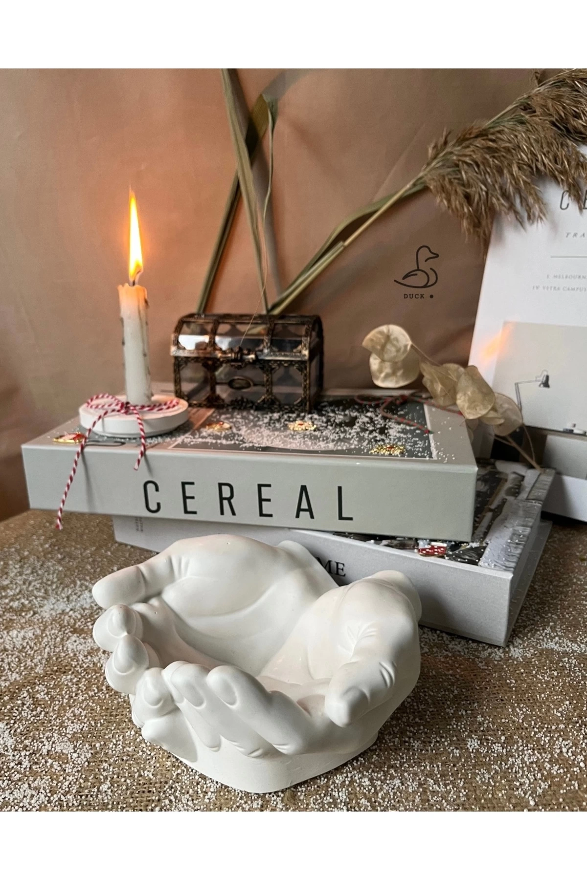 El avuç heykeli takı depolama/saklama