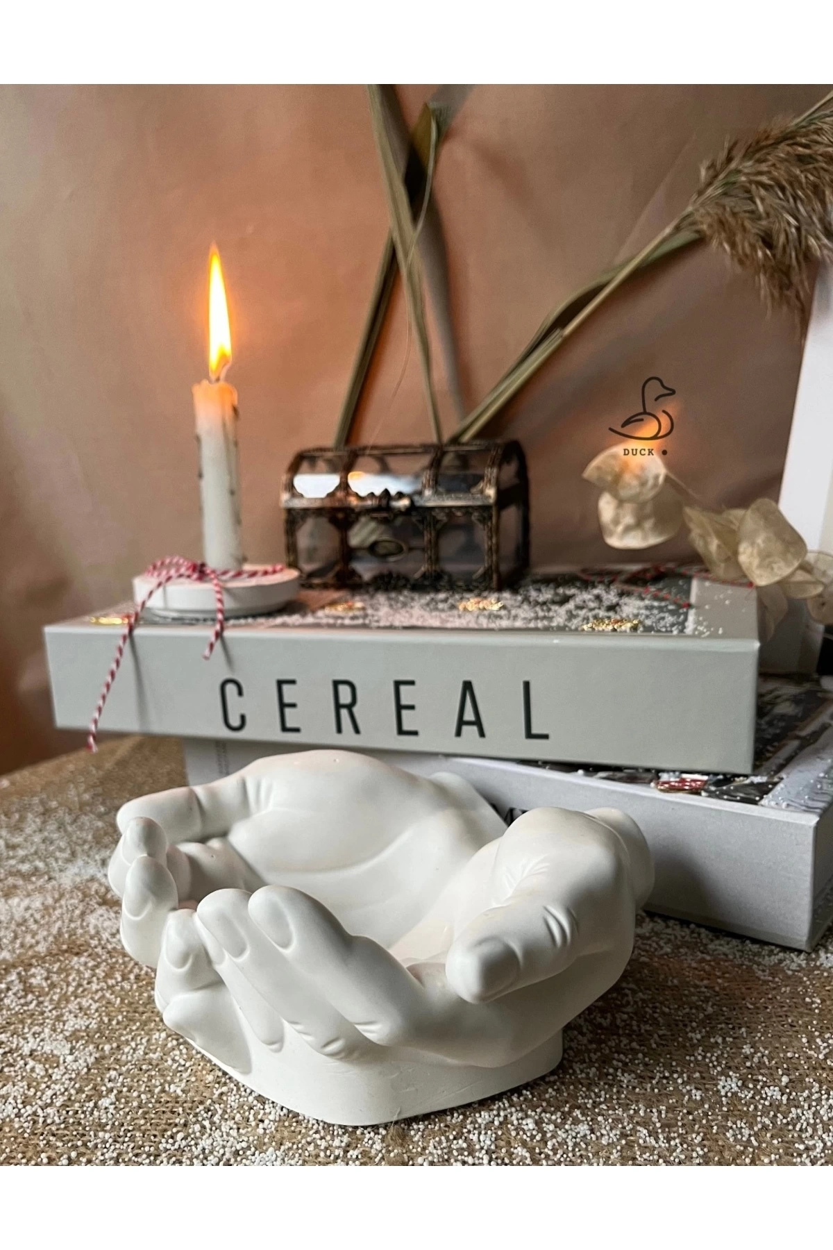 El avuç heykeli takı depolama/saklama