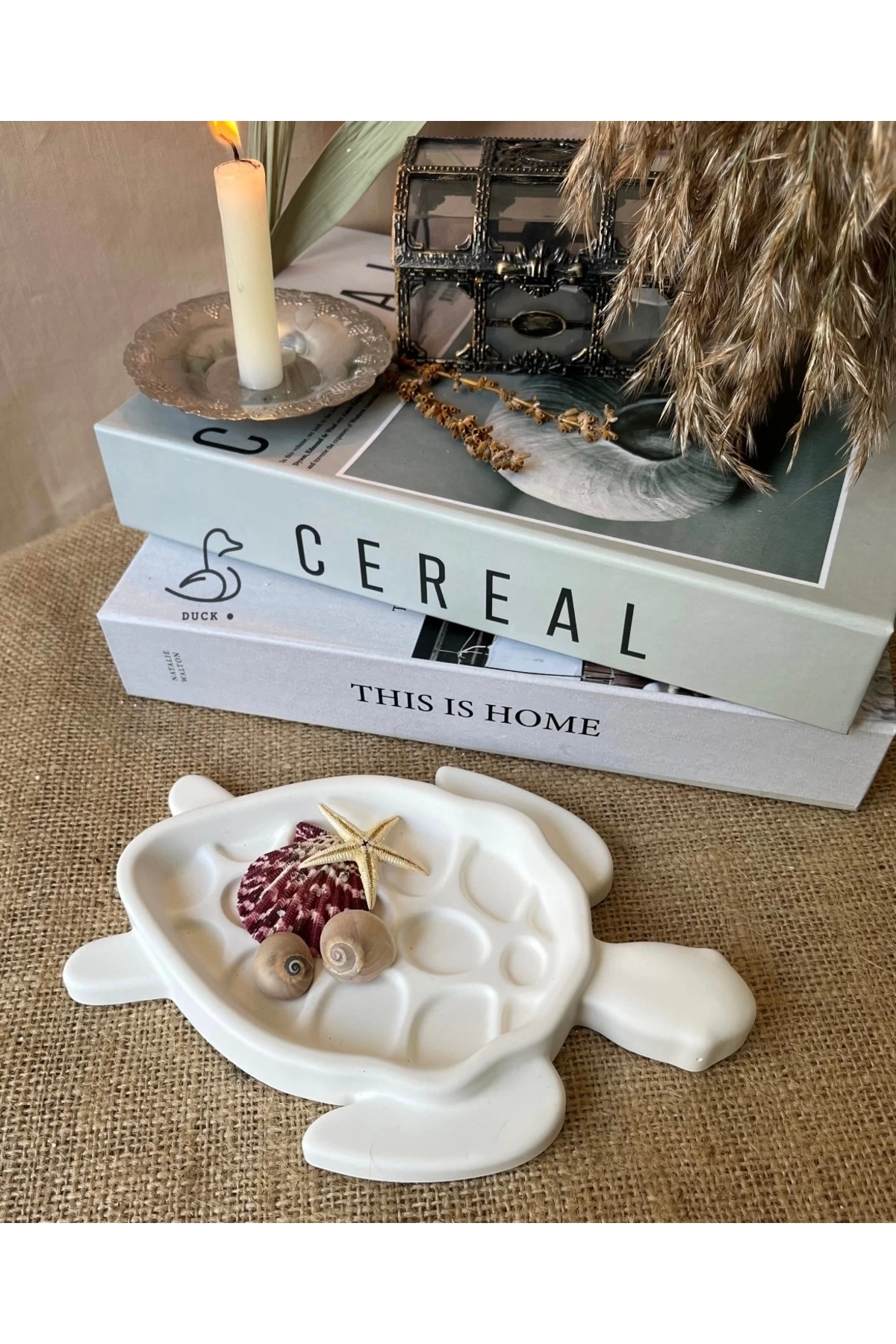 Kaplumbağa görünümlü dekoratif tabak/kase (20-15cm)