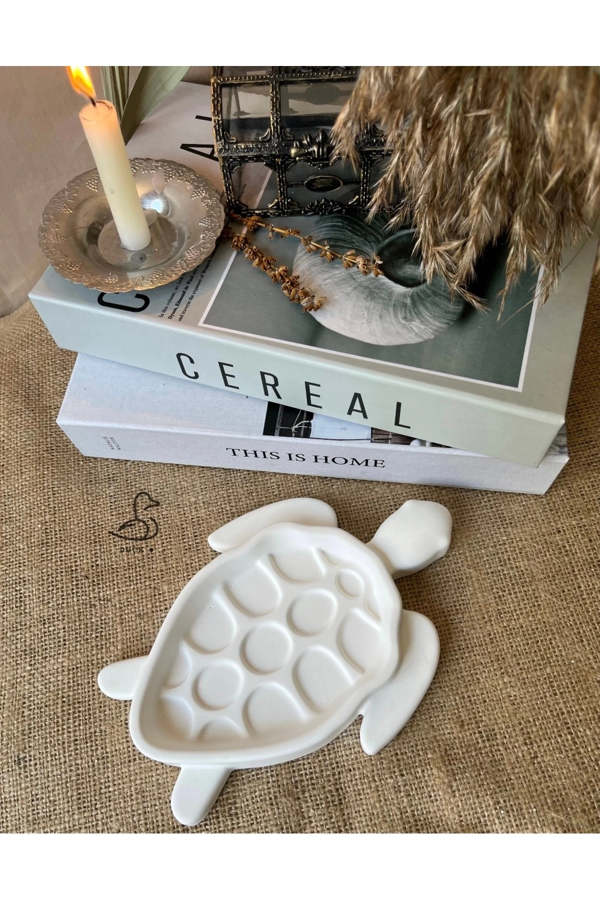 Kaplumbağa görünümlü dekoratif tabak/kase (20-15cm)