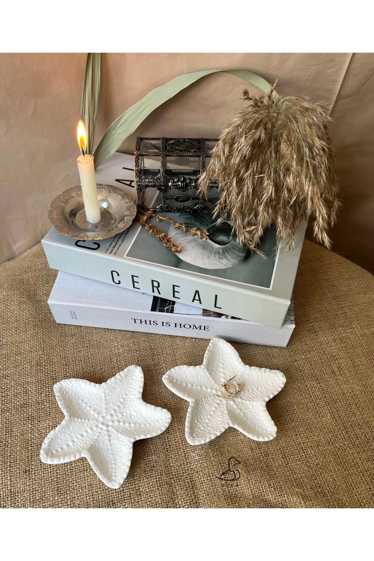 Deniz yıldızı 2’li dekorarif tabak (14-14 cm)