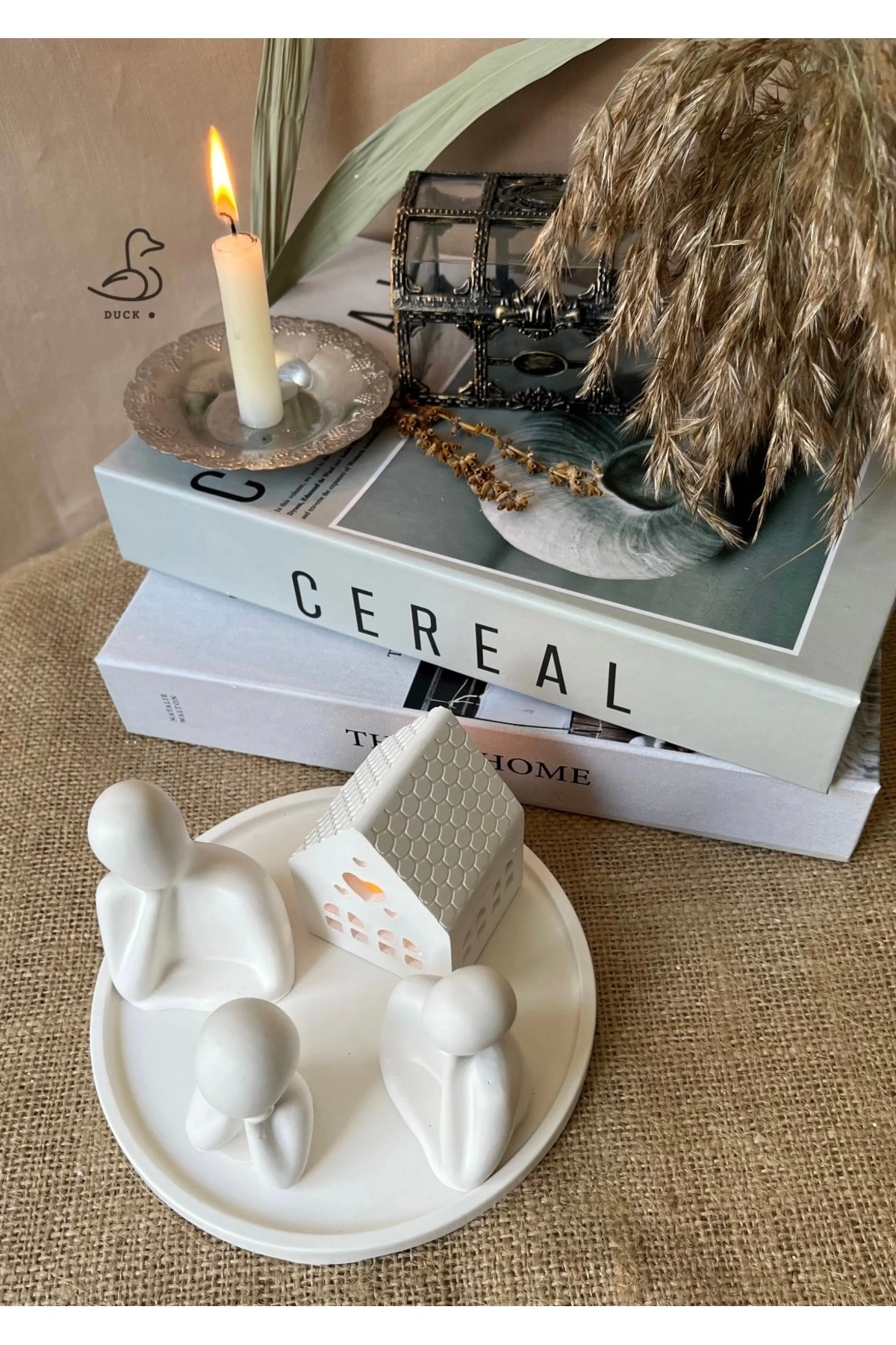 Üçlü aile minik ev dekoratif set