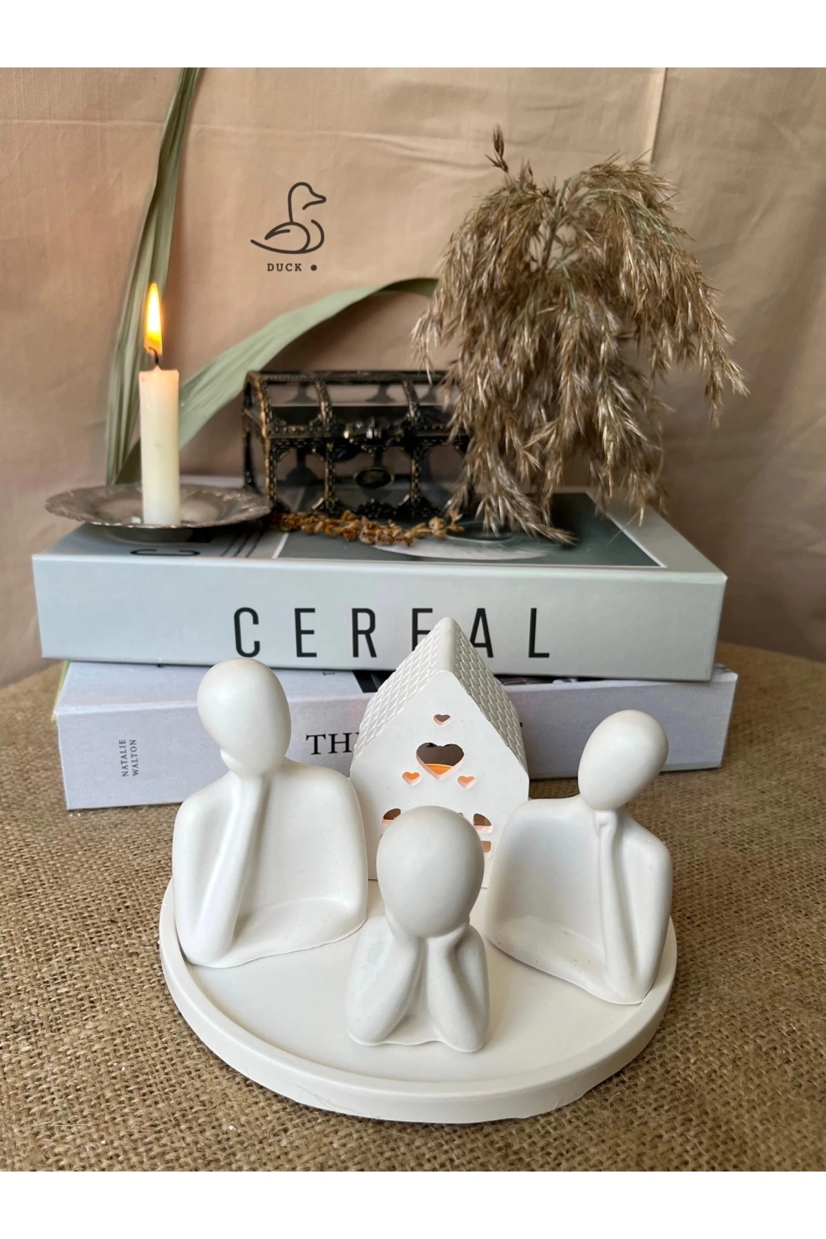 Üçlü aile minik ev dekoratif set