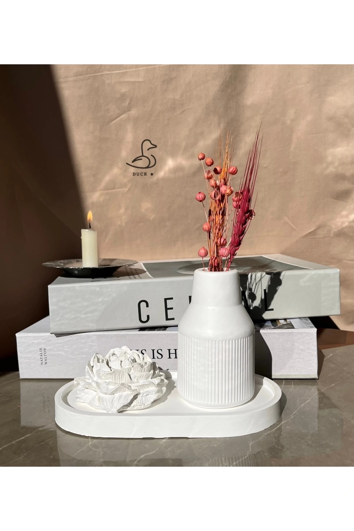 Dekoratif şakayık çiçekli vazo set