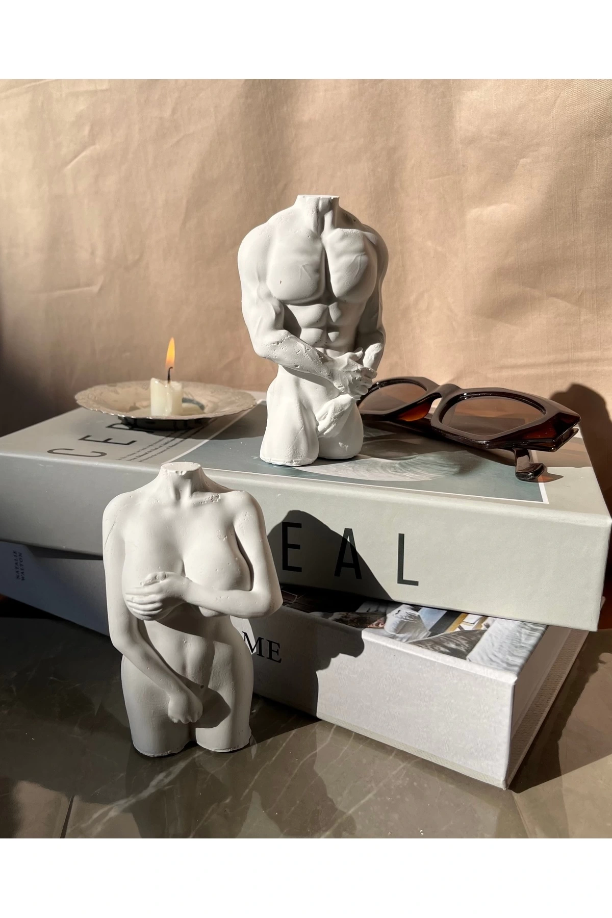 İnsan figüründe kadın erkek dekoratif obje/biblo (10 cm)