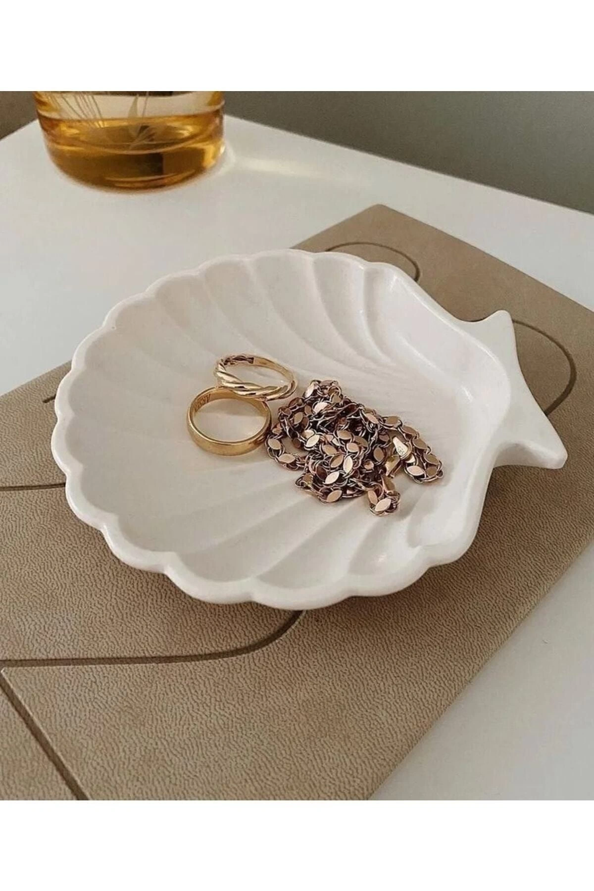 Dekoratif Beton Istiridye Takı Tabağı