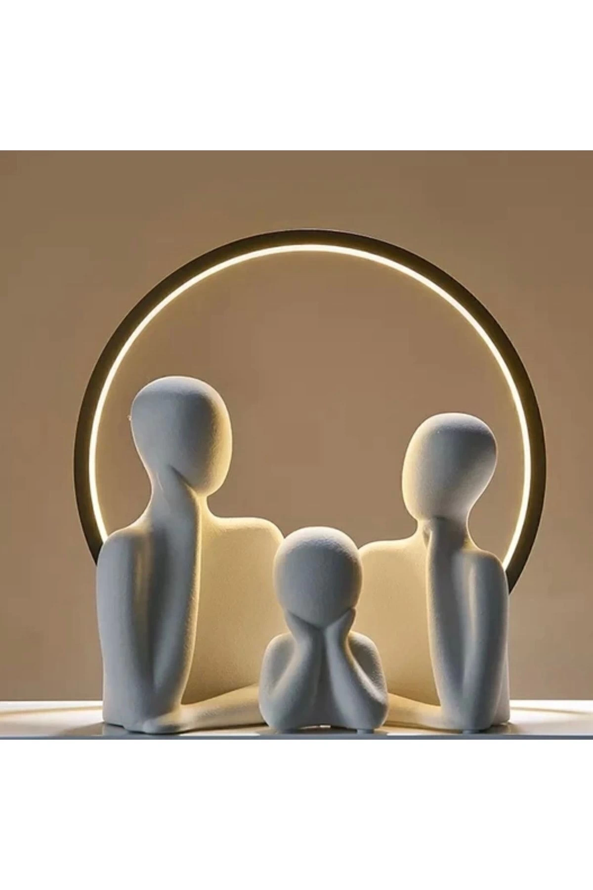 Dekoratif Üçlü Aile Dekoratif Obje Biblo