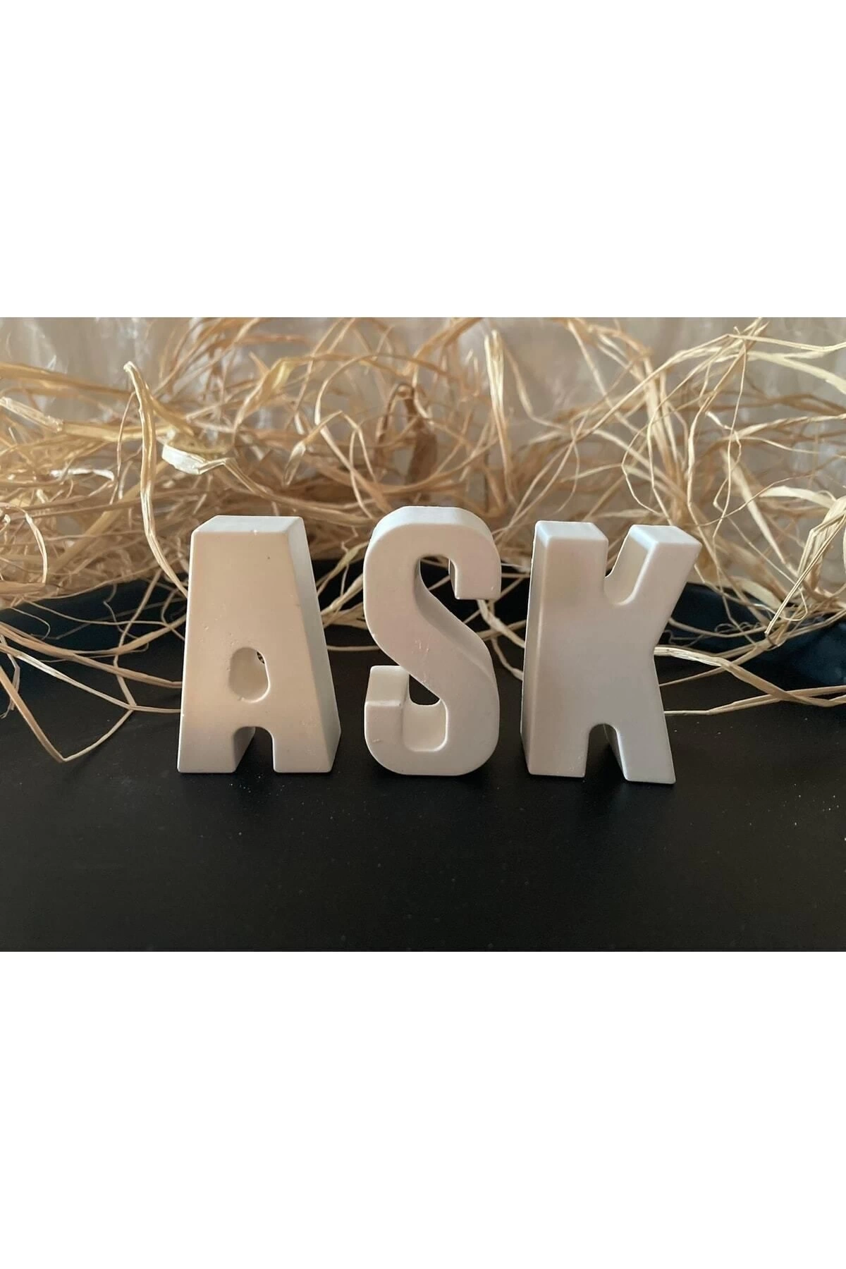 Dekoratif Taş Tozu Harf Ask Yazı