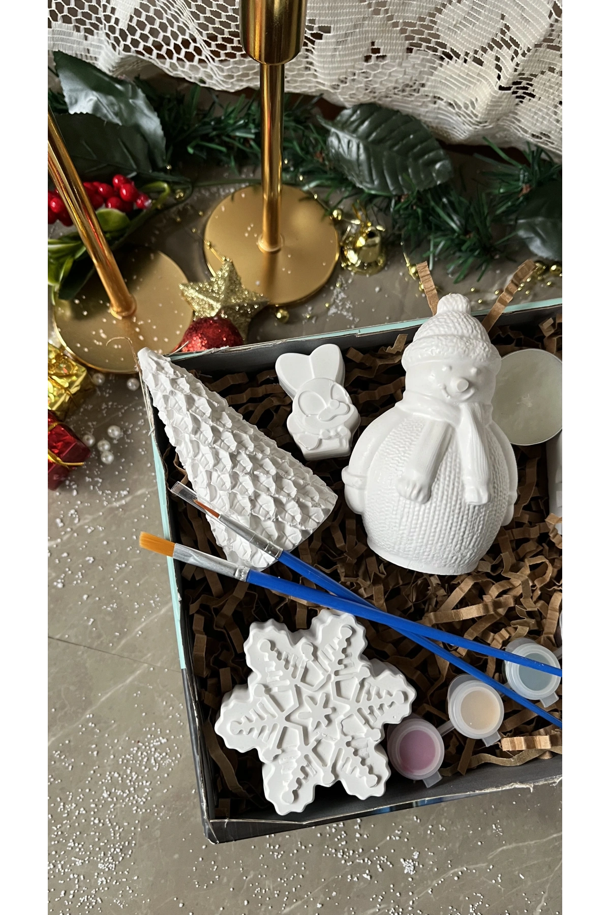 Yılbaşı Özel Premium Boyama Kutusu Taş Tozu 6’lı Set | Casa di Duck