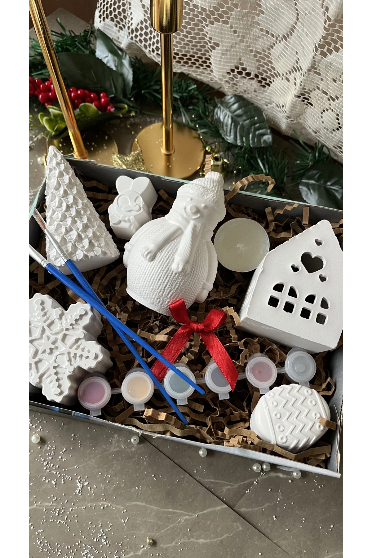 Yılbaşı Özel Premium Boyama Kutusu Taş Tozu 6’lı Set | Casa di Duck