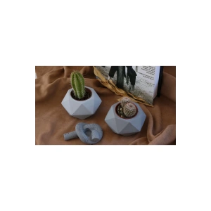 2’li prizma döküm saksı loop dekor şamdanlık