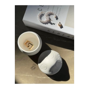 Dekoratif mantar kapaklı kase/mumluk