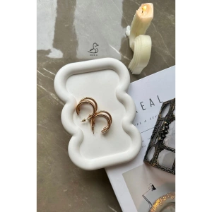 Dalgalı bubble dekoratif takı tabak