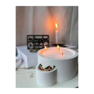 Dairesel dekoratif mumluk (inci toz mum dahil)