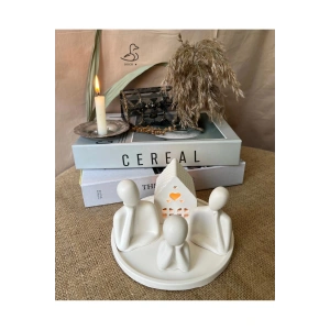 Üçlü aile minik ev dekoratif set