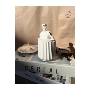 David heykel kapaklı çizgisel dekoratif obje