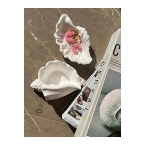 Deniz kabuğu şeklinde 2’li dekorarif obje (15-10 cm)