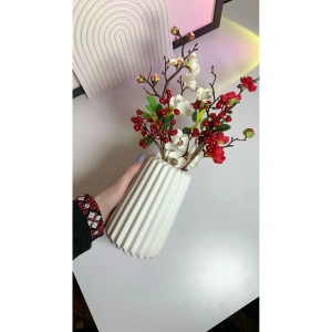 Çizgili Vazo Pampas vazosu Yapay çicek kuru çiçek vazosu