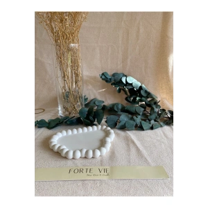 Dekoratif Beyaz Bulut Bubble Sunum Tabağı