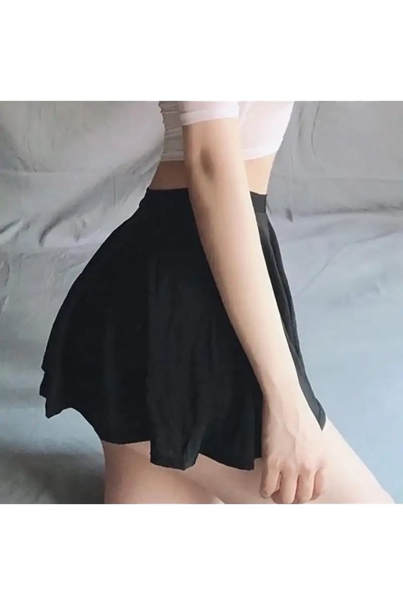 Likralı Mini Kloş Etek