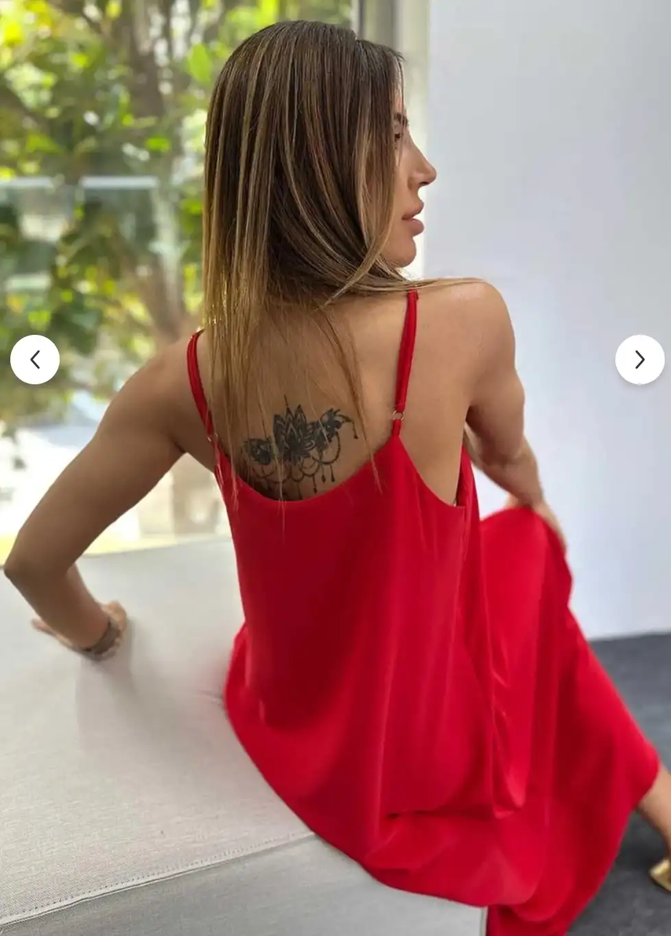 Kırmızı Aerobin Uzun Elbise