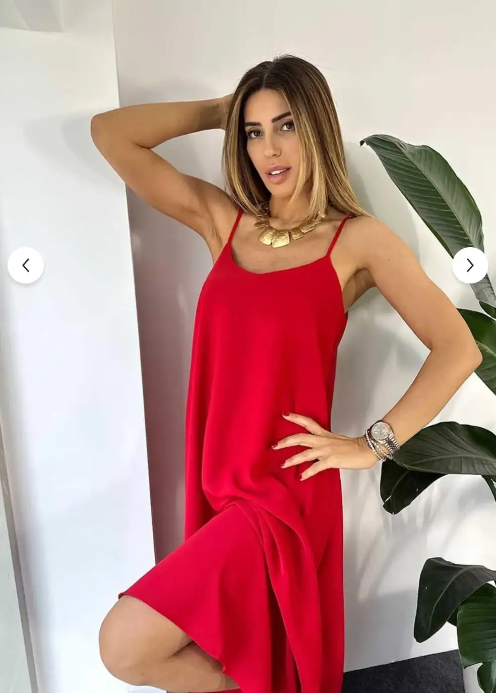 Kırmızı Aerobin Uzun Elbise