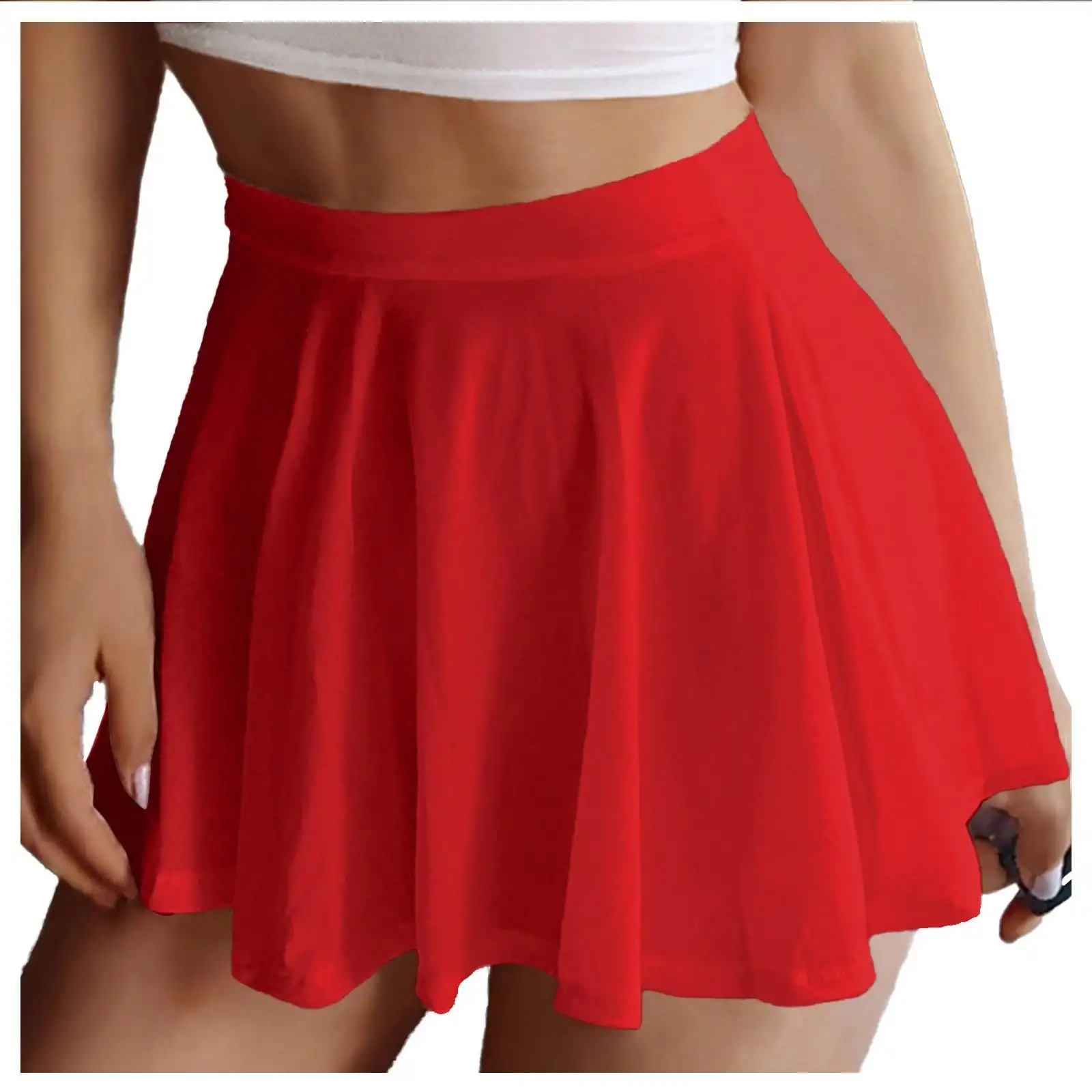 Likralı Mini Fantezi Etek