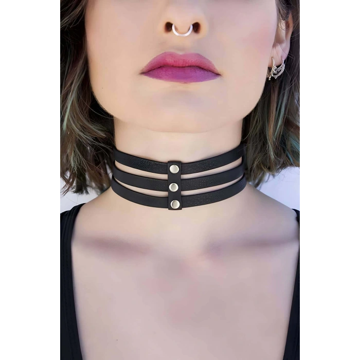 3 Sıralı Şık Deri Tasma - APFT251