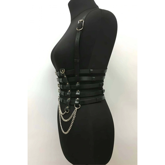 5 Sıralı Zincir Detaylı Şık Deri Kemer - APFT626