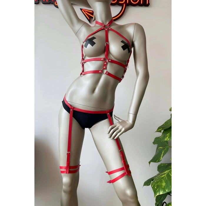 Ayarlanabilir Jartiyer Deri Harness Takım - APFT257