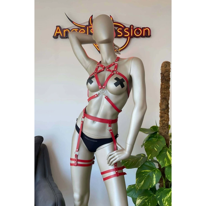 Bayan İç Giyim Deri Jartiyer Takım - APFT525