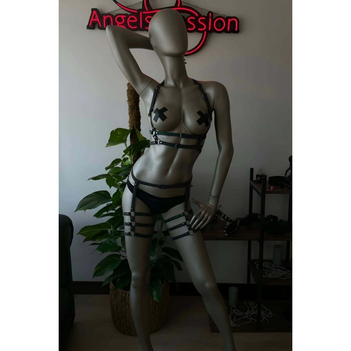 Bayan İç Giyim Renkli Reflektörlü Jartiyer Takım - APFT342