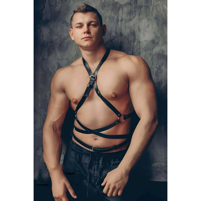 Bele Dolamalı Deri Erkek Fantazi Giyim - APFTM18