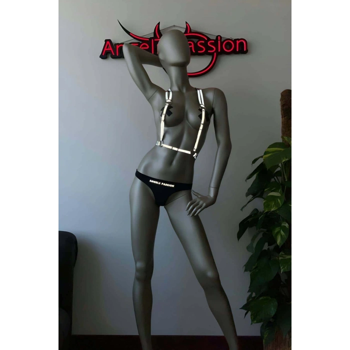 Beyaz Reflektörlü İnce Yelek Harness - APFT194