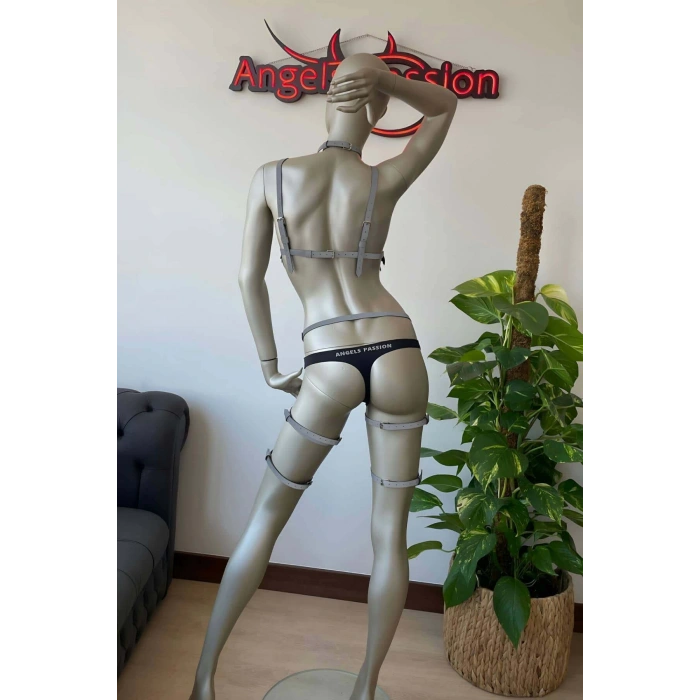 Beyaz Reflektörlü Püsküllü Sütyen Jartiyer Takım - APFT447