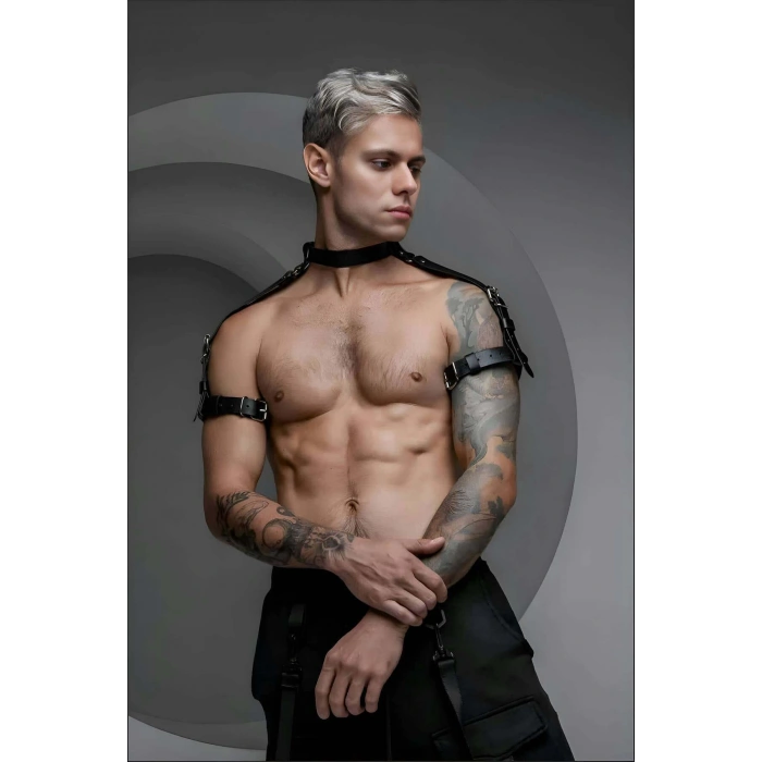 Boyun - Pazu ve Omuz Detaylı Şık Erkek Harness - APFTM171