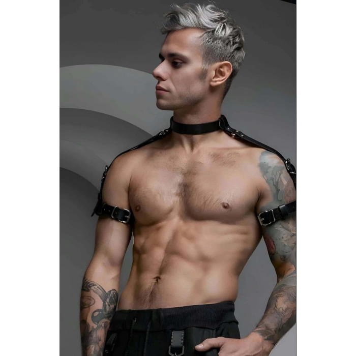 Boyun - Pazu ve Omuz Detaylı Şık Erkek Harness - APFTM171