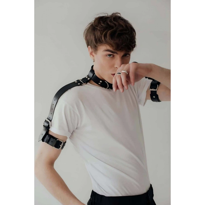 Boyun - Pazu ve Omuz Detaylı Şık Erkek Harness - APFTM90