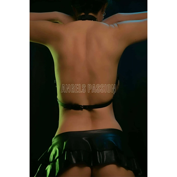 Büyük Beden Zincirli Deri Göğüs Harness - APFT531